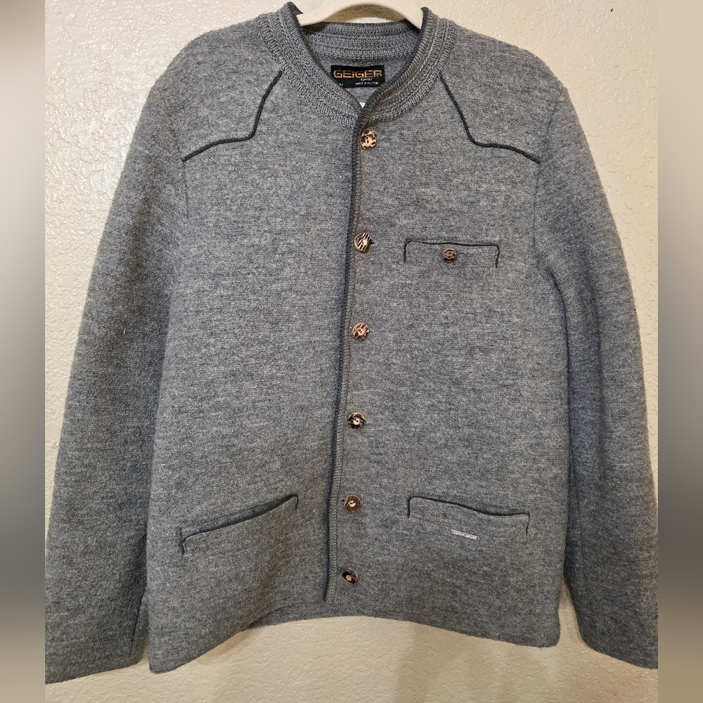 Geiger Gray Wool Cardigan